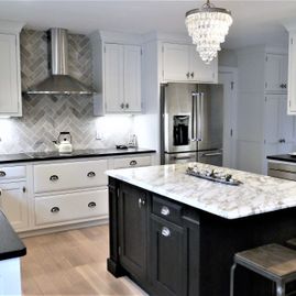 Remodeled kitchen and island
